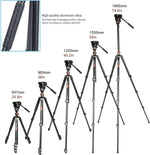 Cayer AF2451 Aluminum Tripod with H6 Fluid Head