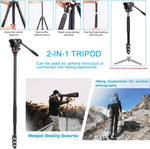 Cayer AF2451 Aluminum Tripod with H6 Fluid Head