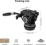 Cayer K10 Pro Video Fluid Head with Adjustable Pan Drag