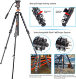 Cayer AF2451 Aluminum Tripod with H6 Fluid Head