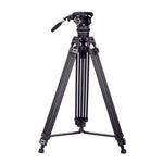 Cayer BF310 Video Tripod with K10 Fluid Head, Adjustable Pan Drag Control and 2-Section Pan Handle