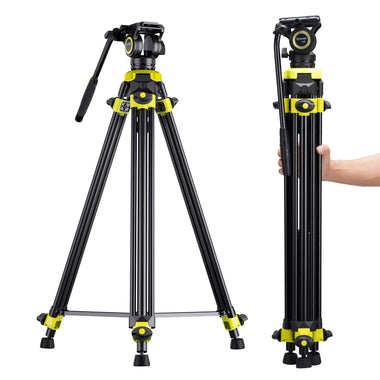 Cayer BV01 Compact Video Tripod with Fluid Head