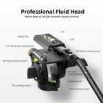 Cayer BV01 Compact Video Tripod with Fluid Head