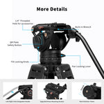 Cayer BV30L 72 inch Heavy Duty Aluminum Twin Tube Tripod Kit with K3 Fluid Head