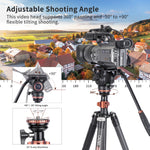 CAYER CF2451 Carbon Fiber Tripod with H6 Fluid Head - Stable Support, Reaching Heights of 77 Inches