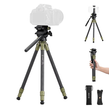 Cayer CH10L Carbon Fiber Tripod with S1 Mini Fluid Head
