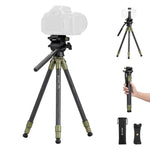 Cayer CH10L Carbon Fiber Tripod with S1 Mini Fluid Head
