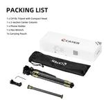 Cayer CH10L Carbon Fiber Tripod with S1 Mini Fluid Head