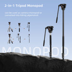 Cayer CF2451 Carbon Fiber Tripod with Fluid Head