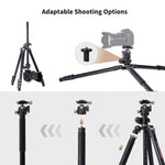 Cayer GAP2450 72.5" Camera Tripod with Horizontal Column with Ball Head