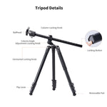 Cayer GAP2450 72.5" Camera Tripod with Horizontal Column with Ball Head