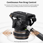 Cayer K10 Pro Video Fluid Head with Adjustable Pan Drag